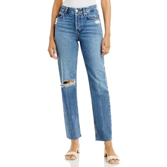 RAILS The Topanga High Rise Straight Leg Distressed Ripped Jeans Womens Size 29 - Picture 1 of 13